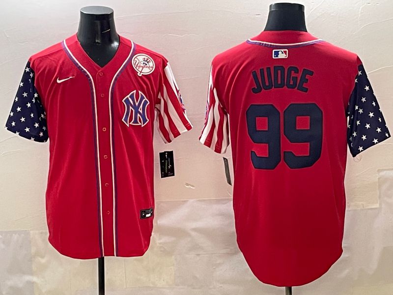 Men New York Yankees #99 Judge Red a generation of national flags Jointly Name 2025 Nike MLB Jersey style 7